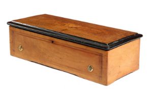 λ A SWISS ROSEWOOD AND FRUITWOOD MUSICAL BOX