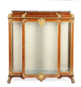 A FRENCH KINGWOOD AND ORMOLU MOUNTED VITRINE