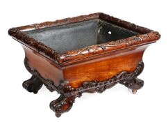 A LARGE WILLIAM IV MAHOGANY WINE COOLER
