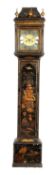A GEORGE III BLACK JAPANNED LONGCASE CLOCK