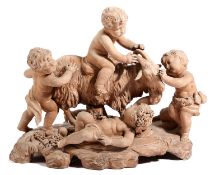 A FRENCH TERRACOTTA BACCHANALIAN GROUP