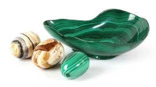A MALACHITE BOWL