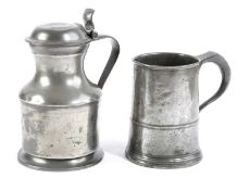 A GEORGE III PEWTER QUART MUG