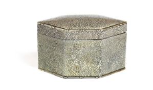 A SHAGREEN TEA CADDY OR BOX