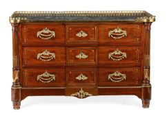 A DUTCH MAHOGANY AND FRUITWOOD COMMODE