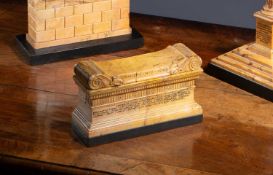 AN ITALIAN GIALLO ANTICO GRAND TOUR SCIPIO'S TOMB INKWELL