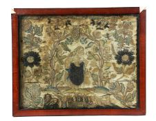 A CHARLES II STUMPWORK NEEDLEWORK PICTURE