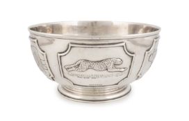 A commemorative silver World Wildlife Fund bowl,