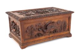 A Victorian carved satinwood country house post box,