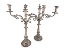 A pair of early-19th century old Sheffield plated candelabra