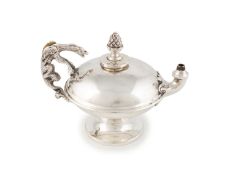 A silver table cigar lighter,