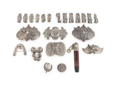 A collection of Russian silver and niello ware items,