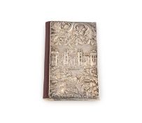 A Victorian silver double-sided 'castle-top' needle case, Windsor Castle and Warwick Castle,