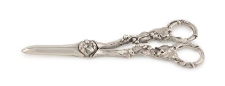 A pair of Victorian silver grape scissors,