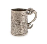 A 19th century Chinese silver mug,