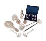 A mixed lot of silver items