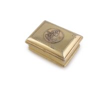 A Georgian silver-gilt small toilet box,