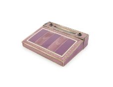 A novelty continental silver and enamel writing slope,