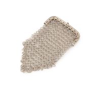 A George III silver coin purse,
