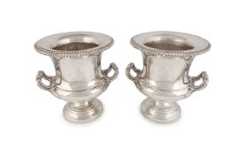 A pair of early-19th century old Sheffield plated wine coolers,