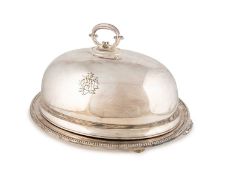 An Edwardian electroplated venison dish and cover,