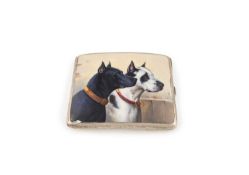 An early-20th century silver and enamel cigarette case,