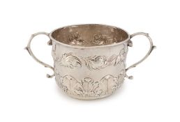 A William and Mary silver two-handled porringer,