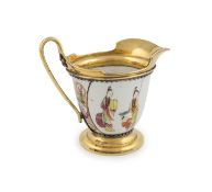 A George III silver-gilt mounted Chinese porcelain jug,