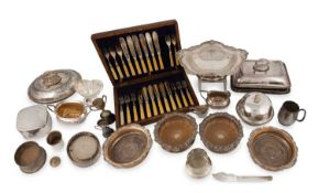 A collection of old Sheffield plate and electroplate items,