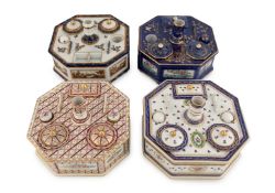 Four ceramic desk stands,