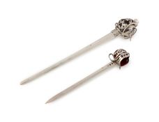 A Scottish novelty silver sword paper knife,