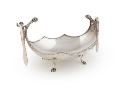 A silver nut dish,