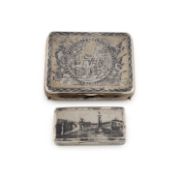 A 19th century Russian silver, silver-gilt and niello snuff box,