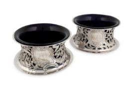A pair of Edwardian Irish silver dish rings,
