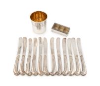 A set of twelve silver-handled tea knives,