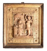 A Malines Alabaster and Parcel Gilt Panel, Early 17th Century