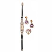A LADY'S DIAMOND COCKTAIL WRISTWATCH