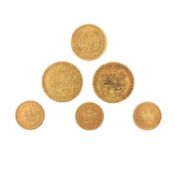 GEORGE III, TWO GUINEAS, A HALF GUINEA AND THREE THIRD-GUINEAS