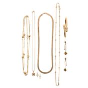 A COLLECTION OF GOLD JEWELLERY, ALL STAMPED 14K OR 585
