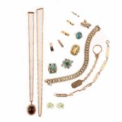 A MIXED GROUP OF GOLD AND GEM-SET JEWELLERY