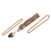 A SMALL COLLECTION OF THREE YELLOW GOLD BRACELETS