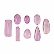 A COLLECTION OF EIGHT LOOSE PINK TOPAZ