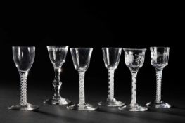 FIVE ENAMEL TWIST WINE GLASSES