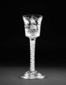A RARE 'PRIVATEER' OPAQUE TWIST WINE GLASS