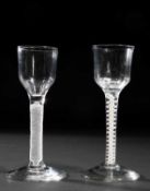 TWO ENAMEL TWIST WINE GLASSES