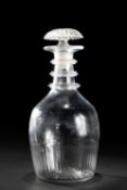 AN IRISH GLASS DECANTER AND STOPPER