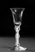 A TRIPLE KNOPPED WINE GLASS