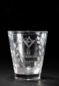 AN ODD FELLOWS GLASS TUMBLER