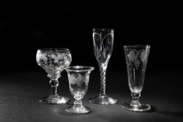 FOUR DRINKING GLASSES