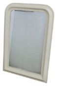 A reproduction French style wall mirror with painted moulded arch frame 97 cm x 67 cm